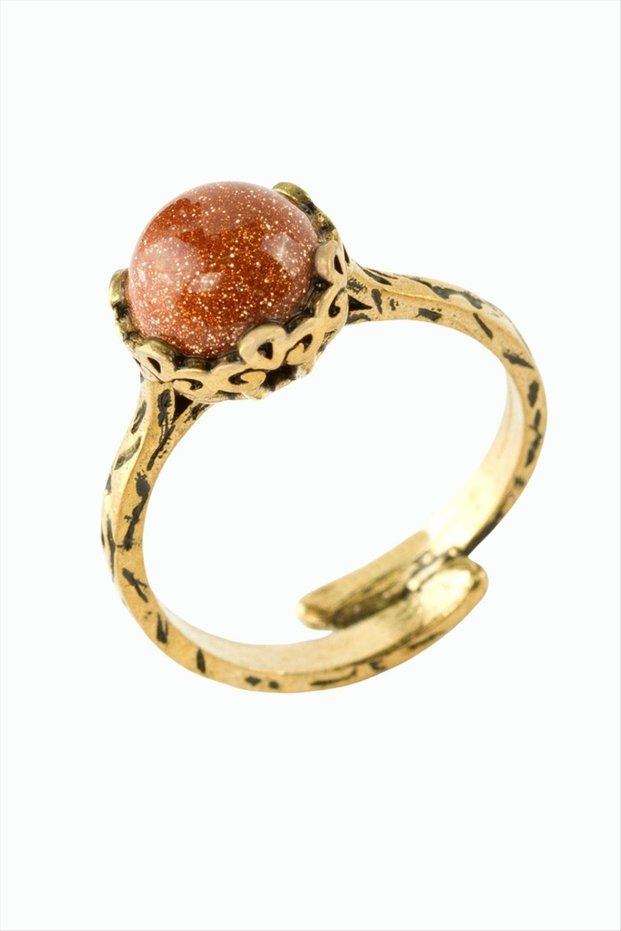 Authentic Ring with Round Natural Stone