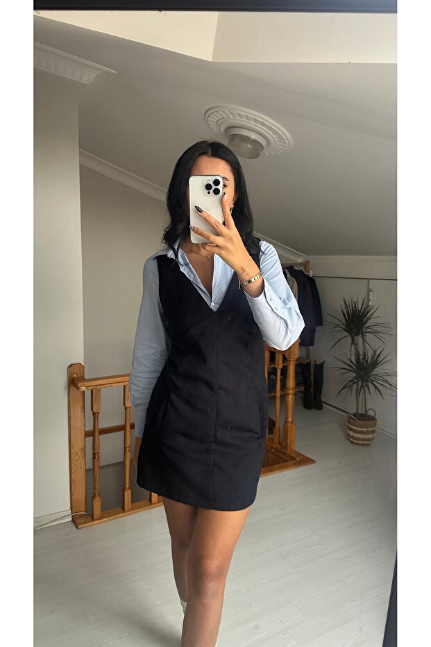 V YAKA ELBİSE - 4