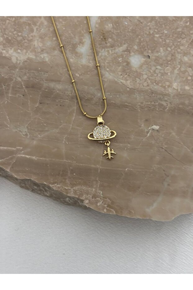 Saturn Çelik Kolye - 2