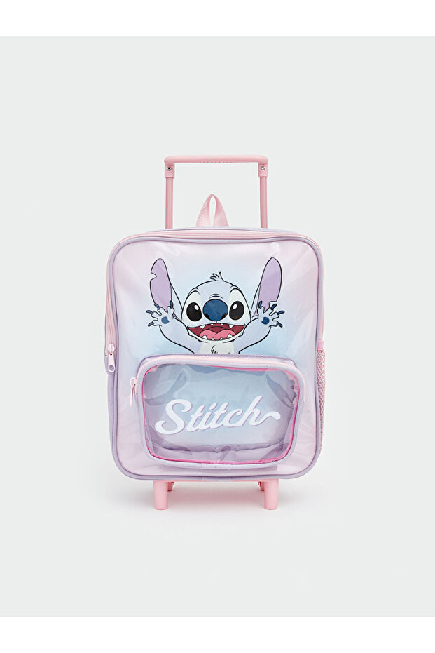 Blue Stitch Printed Girls' Trolley Bag