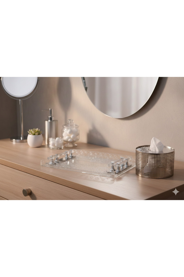 طقم صواني تقديم مع علبة مناديل - 2