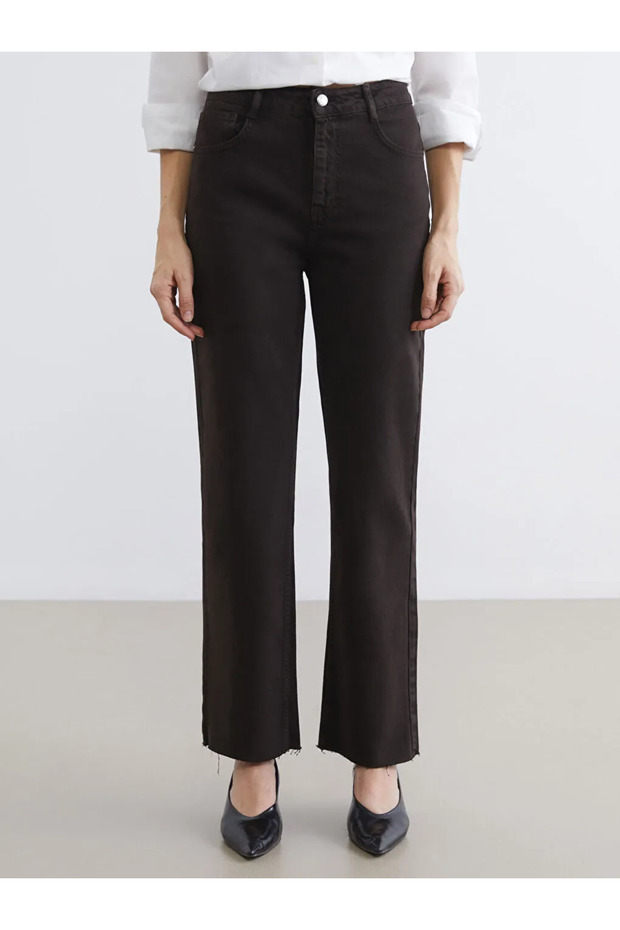 Lcw Jeans Brown Straight Fit Women's Jean Pants