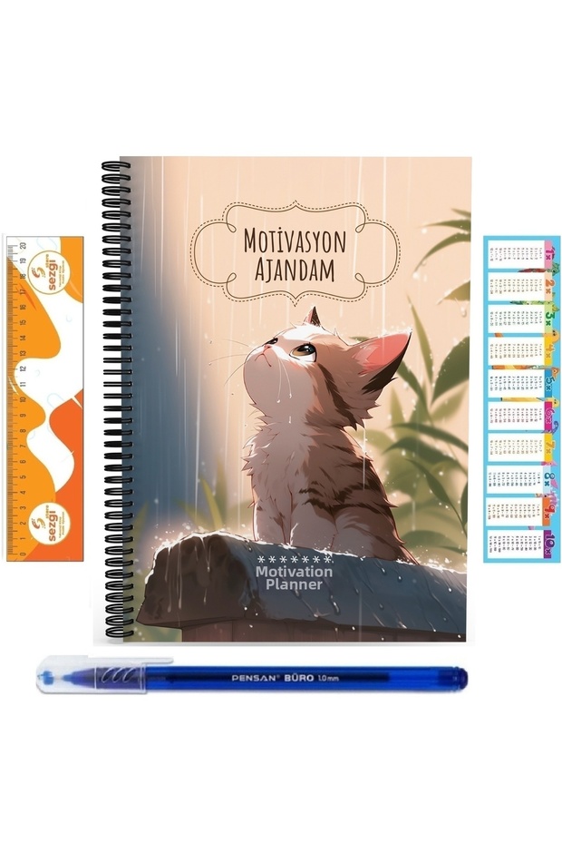 Future Stars Motivational Agenda Undated Spiral Bound with Stecer Pages and Sezgistore Bookmark+Pen