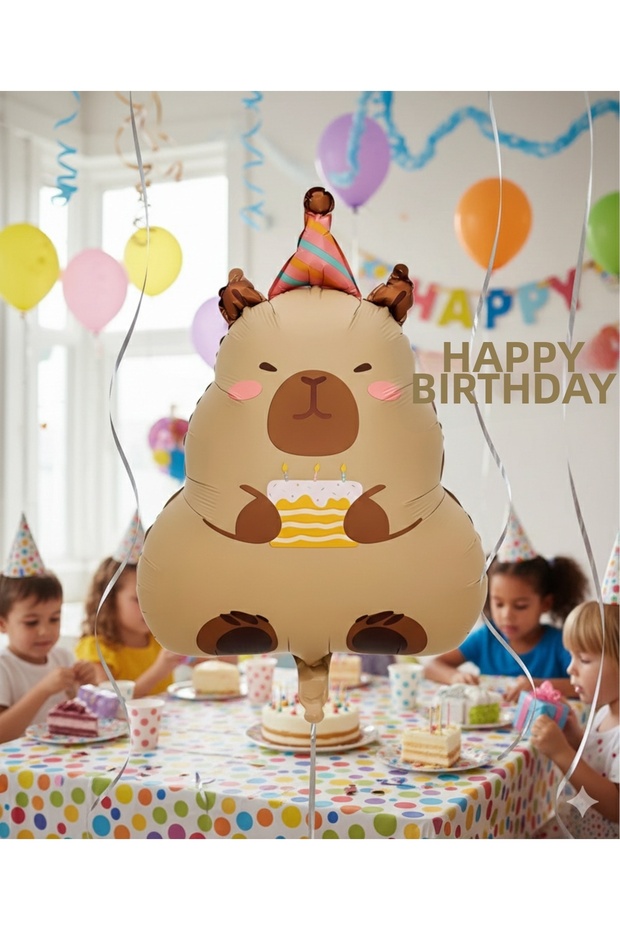 69X48.5 cm Capybara Kapibara Birthday Foil Balloon - Party Decoration Balloon