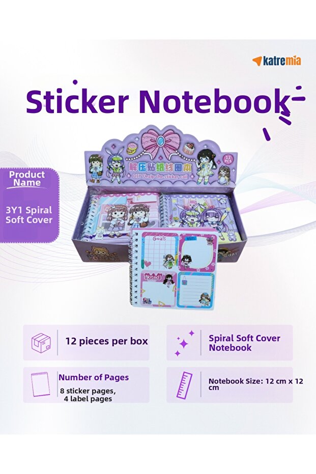 دفتر ملاحظات مع ملصقات - مع علبة - 2