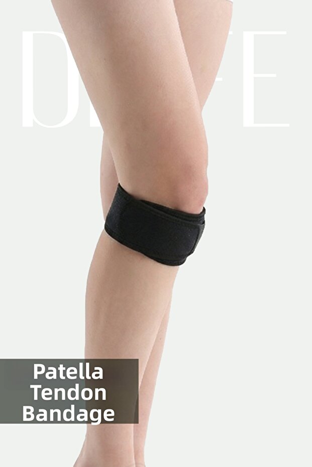 Tendon Bandage with Velcro Tape, Compatible with All Sizes, Patella Tendon Band, Right & Left Compatible