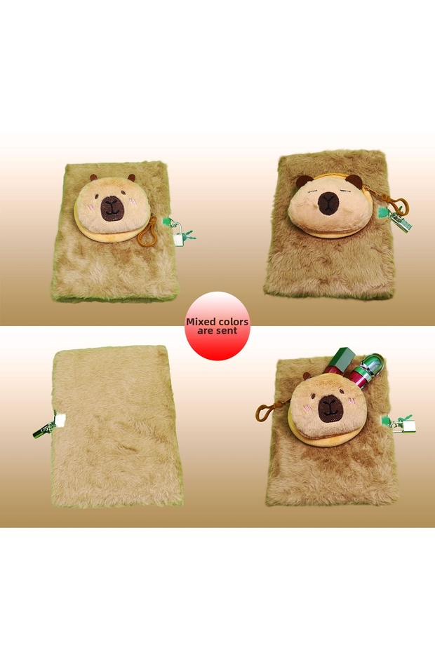 Plush Capybara Lockable Diary Notebook - 1