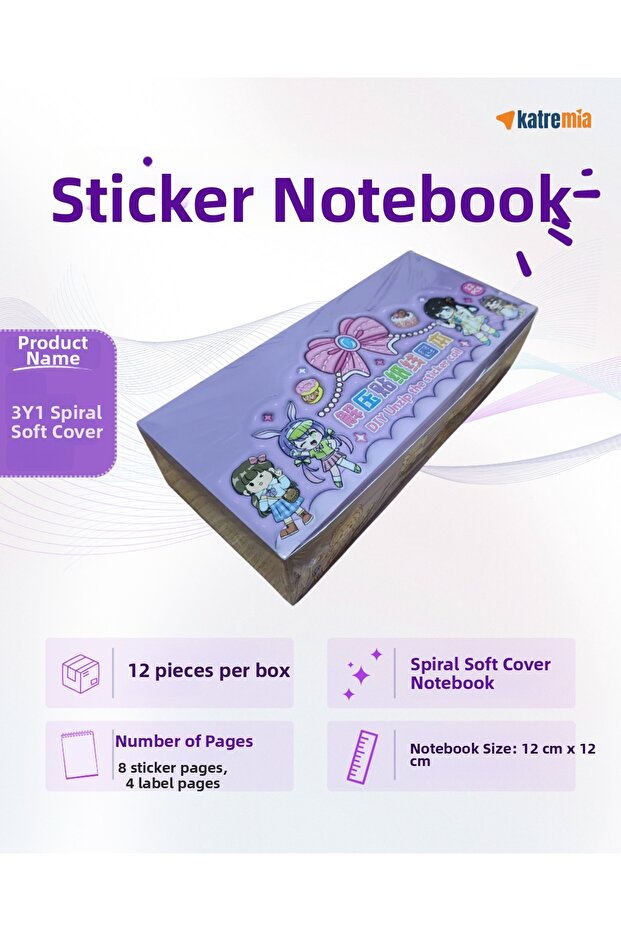 دفتر ملاحظات مع ملصقات - مع علبة - 6