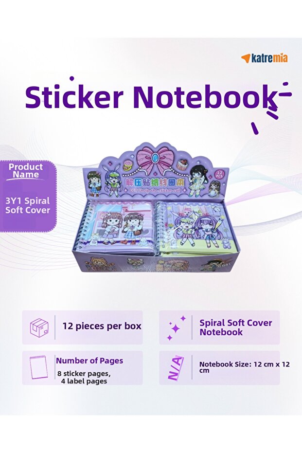 دفتر ملاحظات مع ملصقات - مع علبة - 5