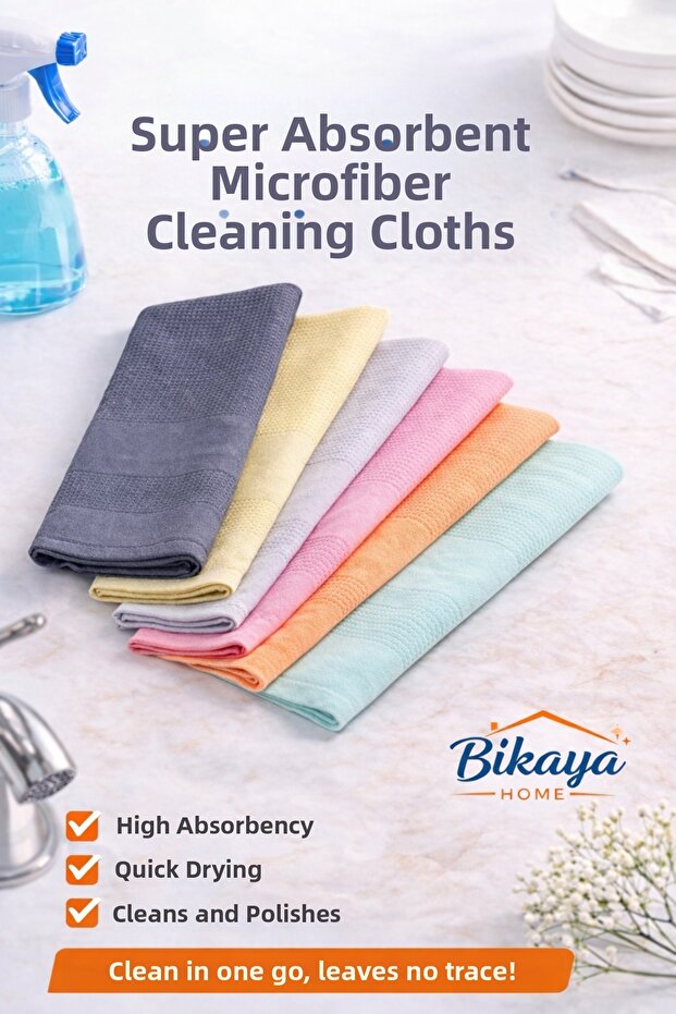 Microfiber Magic Cleaning Cloth | 40X60 cm | 6 Pieces | Strong Absorption & Brilliant Cleaning