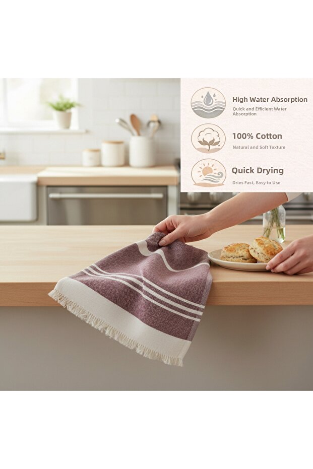 100% Cotton High Absorbent Kitchen Hand Towel, Quick Drying, Soft Textured Drying Cloth