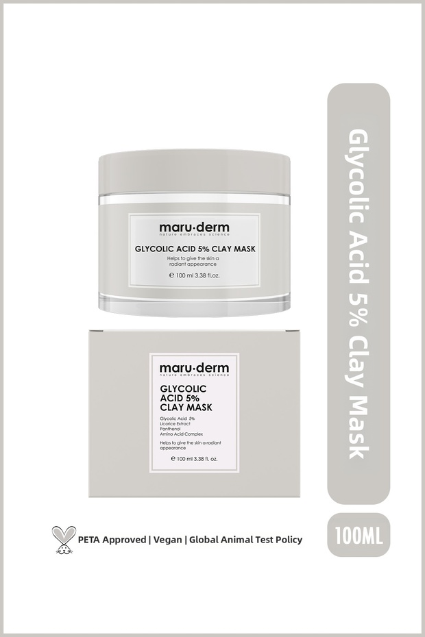 Glycolic Acid 5% Pore Refining and Skin Tone Equalizing Clay Mask 100 ml | Vegan
