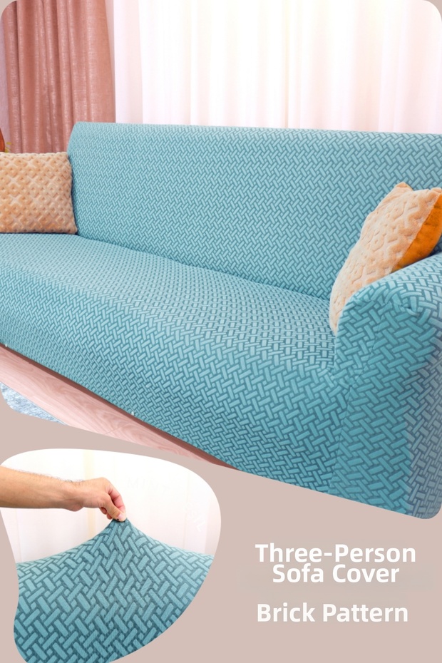 Brick Pattern 3-Seater Sofa, Sofa, Sofa Bed Cover, Flexible, Lycra Sofa Cover