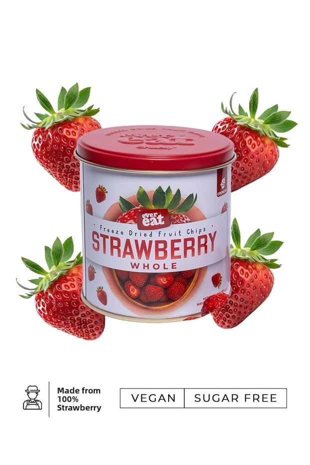 Freeze Dried Whole Strawberry Premium - Freeze Dry Tin Box