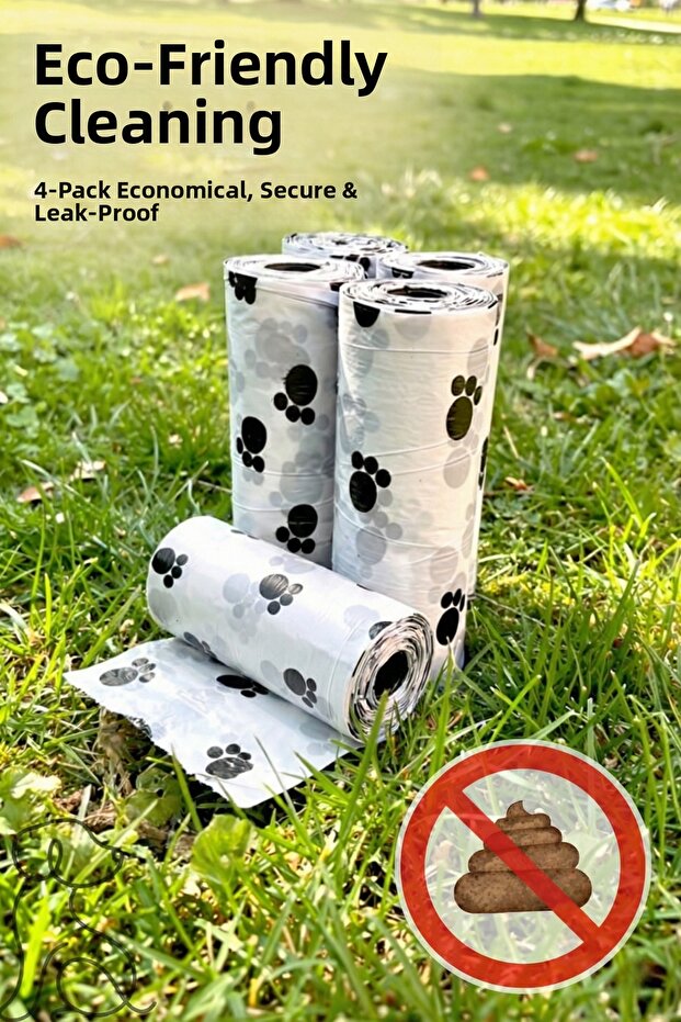 Leak-Proof Thick Cat and Dog Poop Collection Bag - 4 Rolls of Refills (56 Pieces)