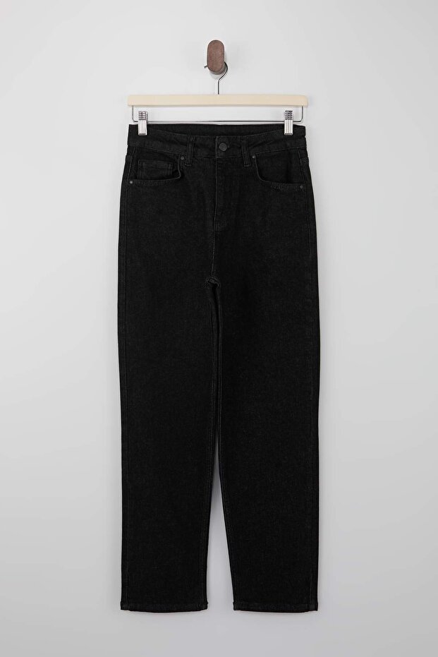 Koyu Mavi Yüksek Bel Orta Esnek Mom Bilek Boy Jeans TWOSS26JE00110 - 5