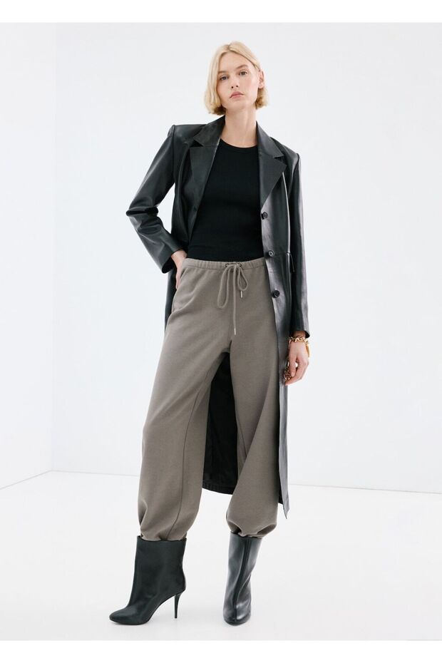 Beli elastik pamuklu pantolon - 2