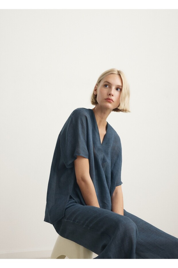 %100 rami overdyed görünümlü kaftan - 6