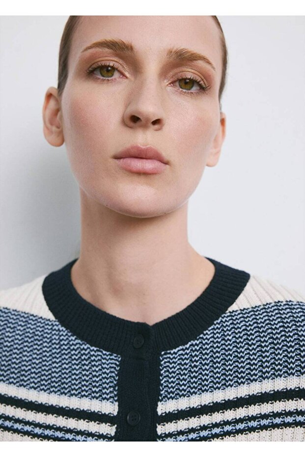 Çizgili örgü hırka - 6