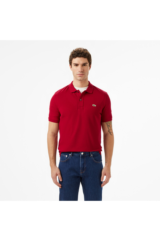 L.12.12 Erkek Slim Fit Polo Yaka Kırmızı Polo - 1