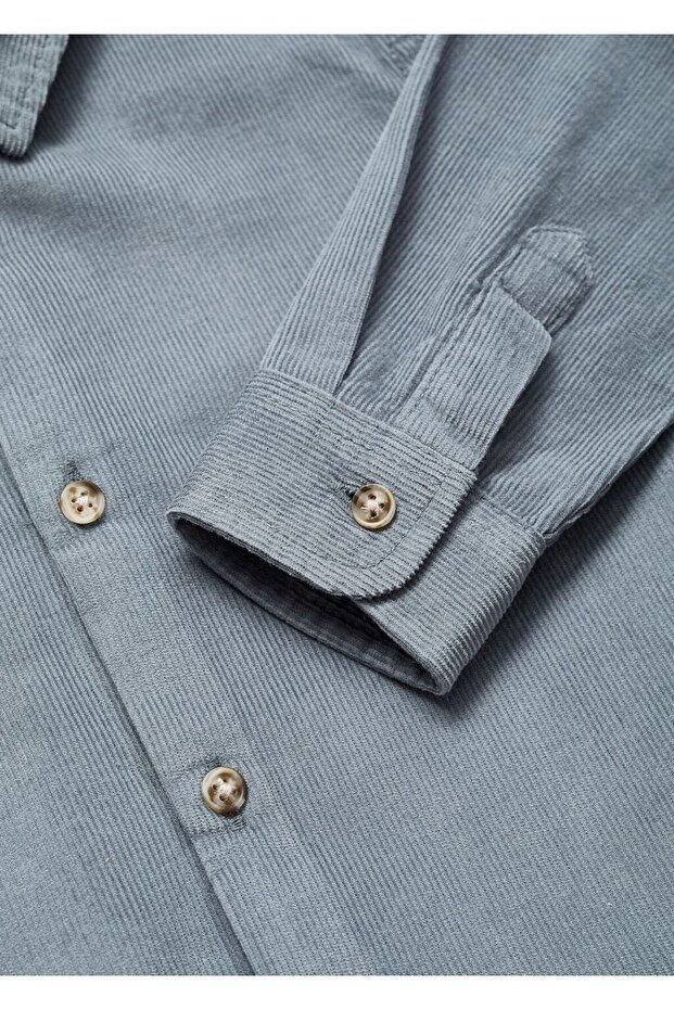 Pamuklu kadife gömlek - 4