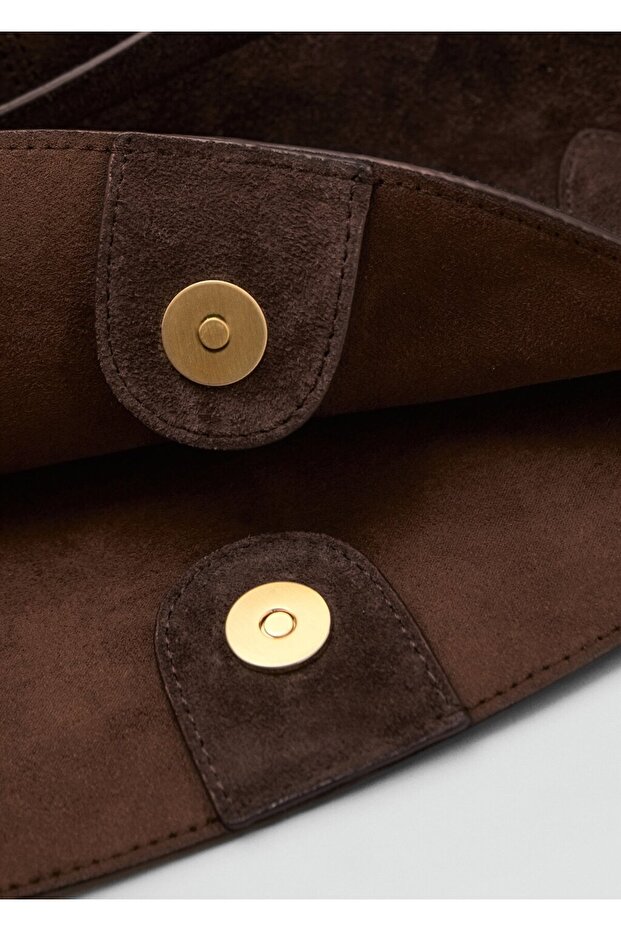 Süet mini shopper çanta - 6