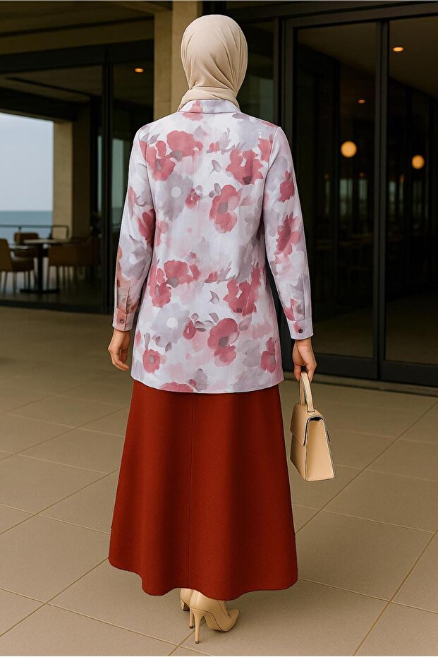 تونيك منقوش مقاس كبير 20536 - 2