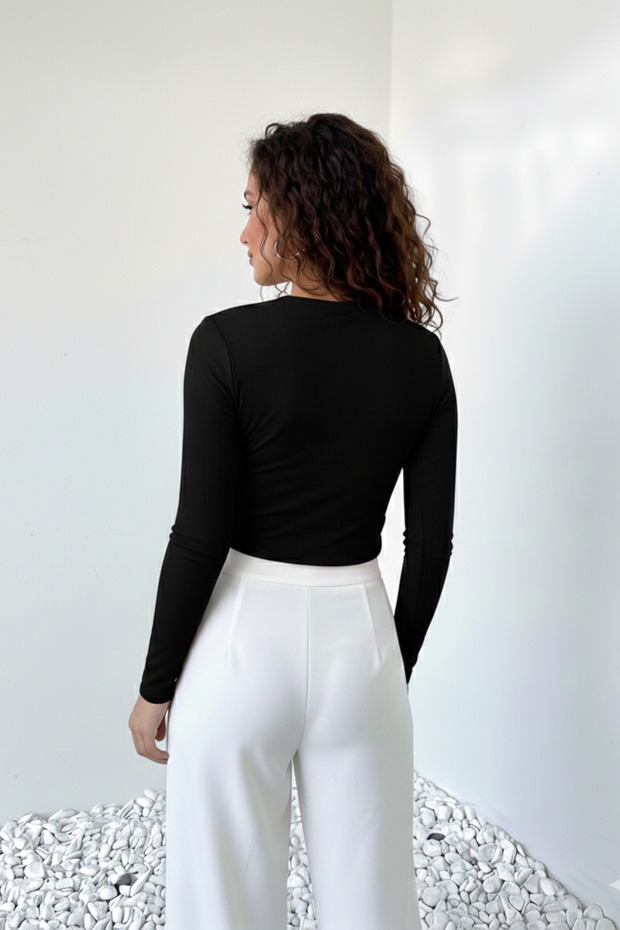 Crew neck basic long sleeve bodysuit - 2