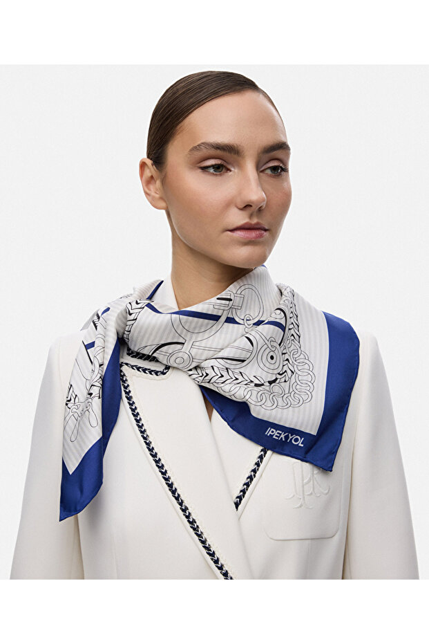 Görsel baskılı ipek eşarp - 2