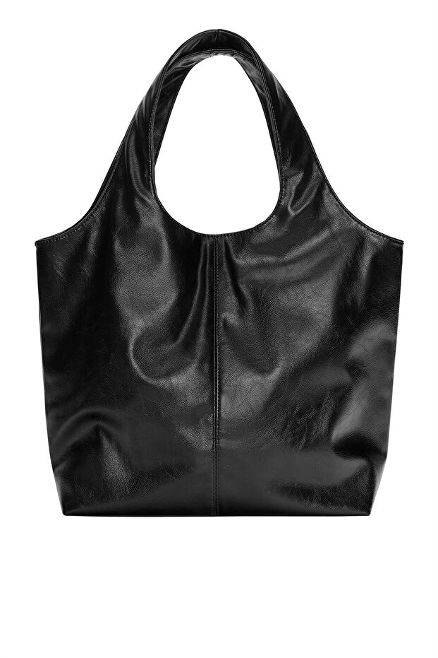 Suni deri shopper çanta - 8