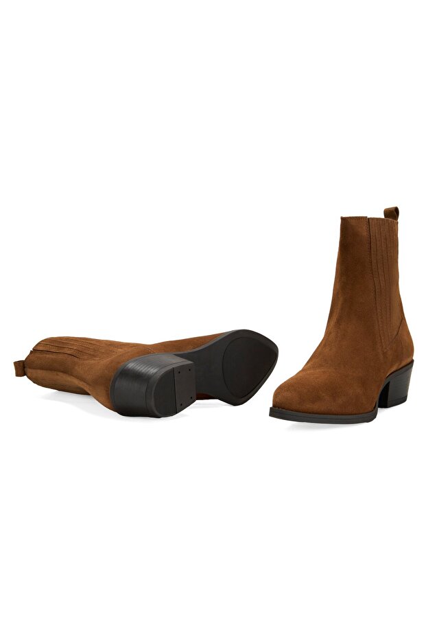 Kadın Taba Topuklu Süet Bot - 5