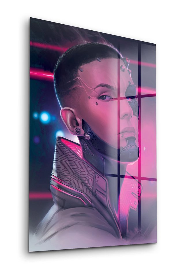 Glass Table Cyberpunk Man