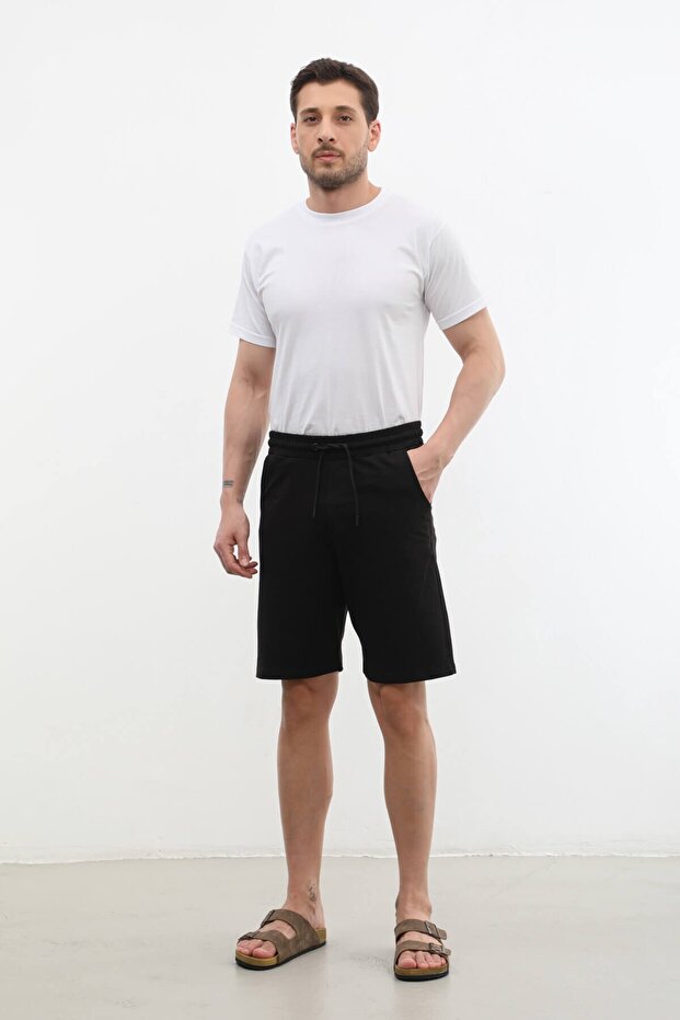 Erkek Düz Penye Şort - 2