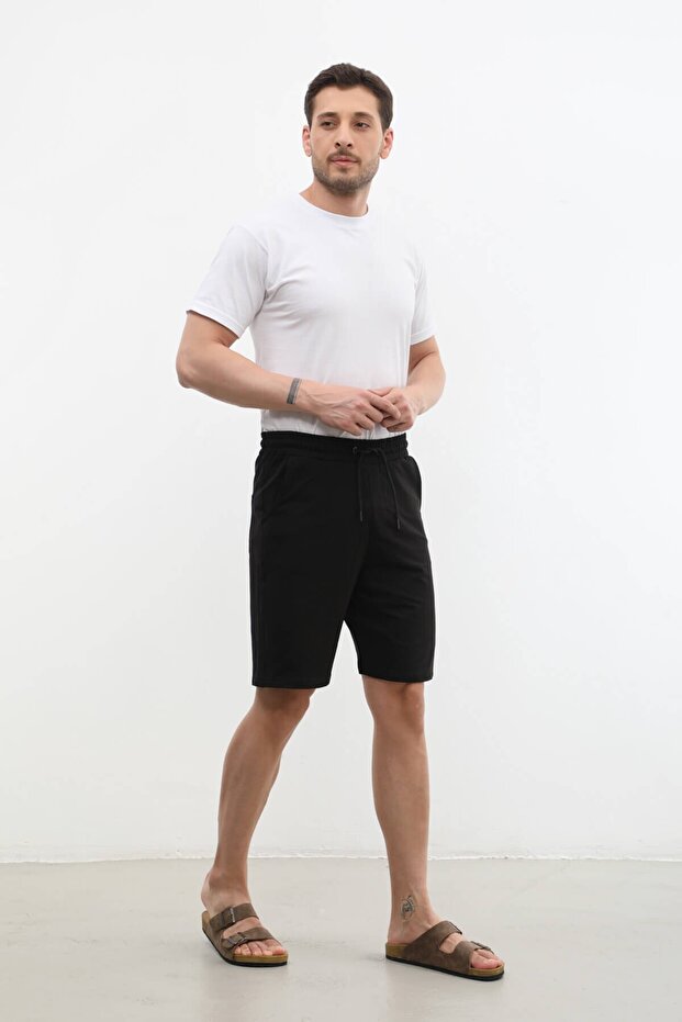 Erkek Düz Penye Şort - 4