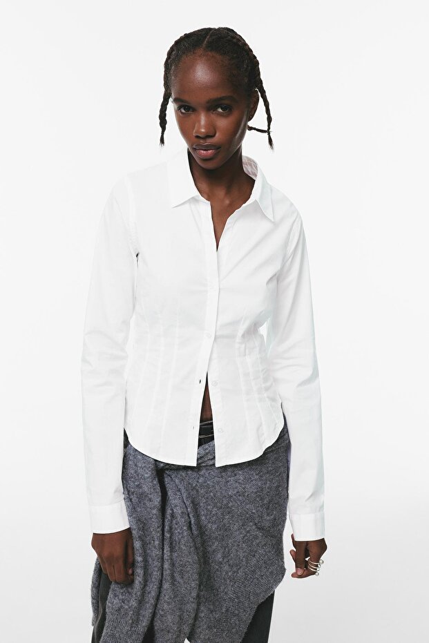 Pens detaylı dar kesim gömlek - 2