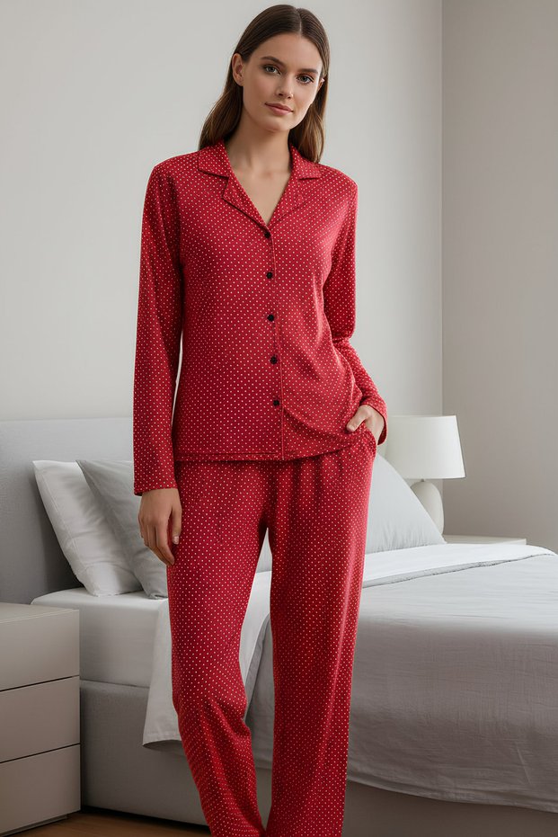 Front Buttoned Pajama Set Women's Comfortable Home Wear