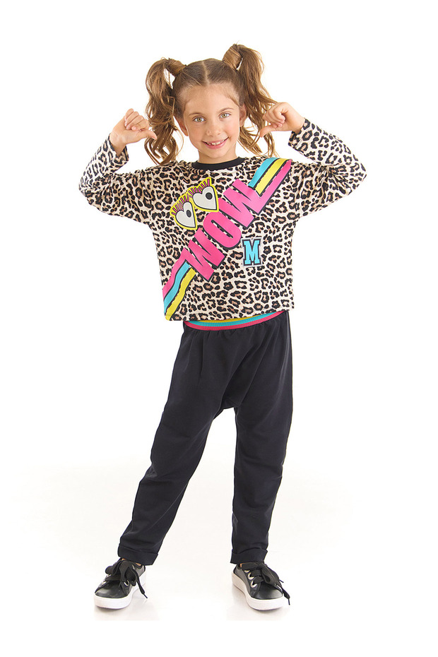 Wow Leopard Girl's T-shirt Pants Set
