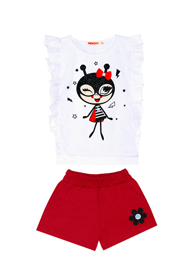 Sada dívčího trička a šortek Bug Love Frilly - 3