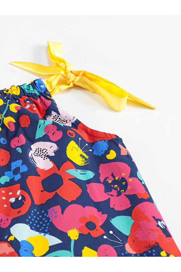 Mädchen - Frühlings-Sommerkleid mit Blumenmuster und Trägern - 6