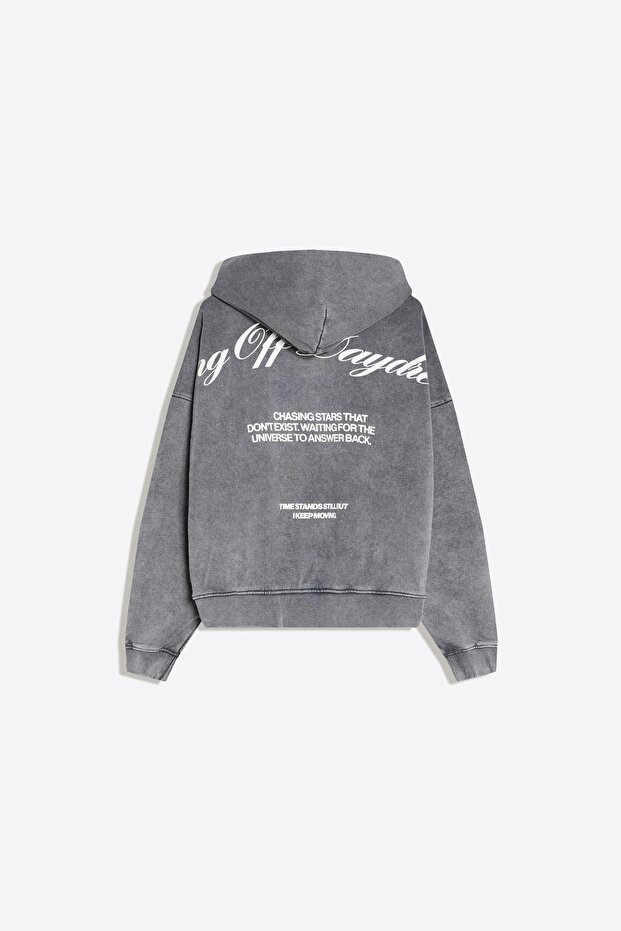 Baskılı kapüşonlu sweatshirt - 5