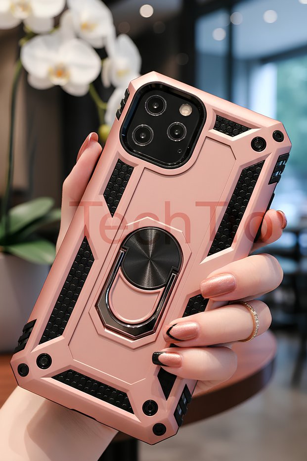 Apple iPhone 11 Pro Case Magnetic Tpu Tank Cover with Ring Stand