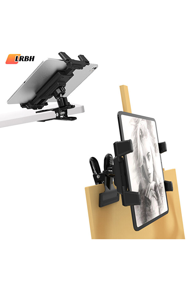 Universal metal phone/tablet stand clip, suitable for desktop/table/art easel, convenient for liv...