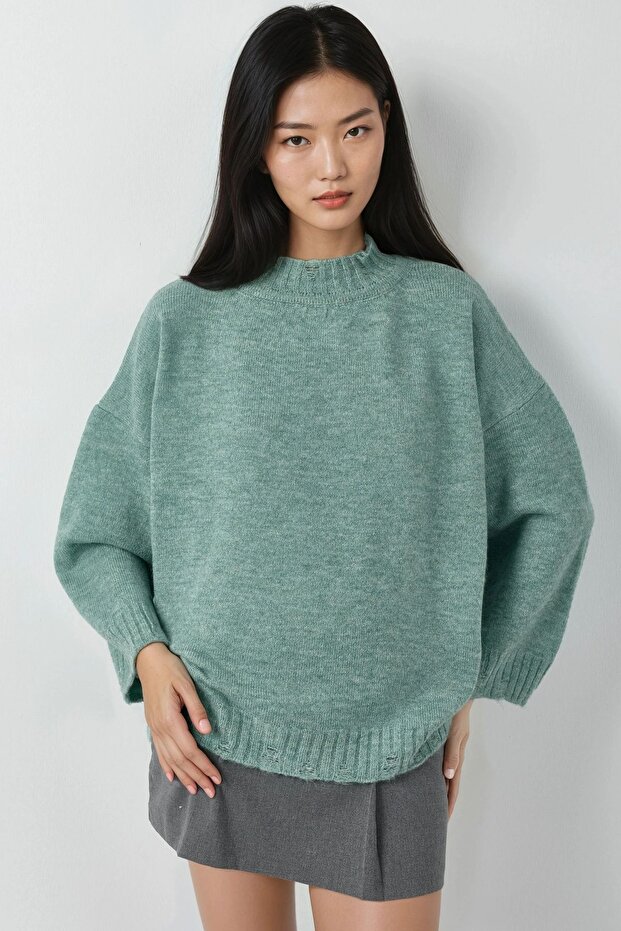 My Fashion Oversized Knitwear Sweater with Bicycle Collar