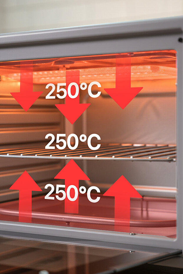 AF930L 45 lt Gri Midi Fırın, İç aydınlatmalı, Zaman Ayarlı, Izgara ve Fırın, 2 Tepsi 1 Tel Izgara - 6