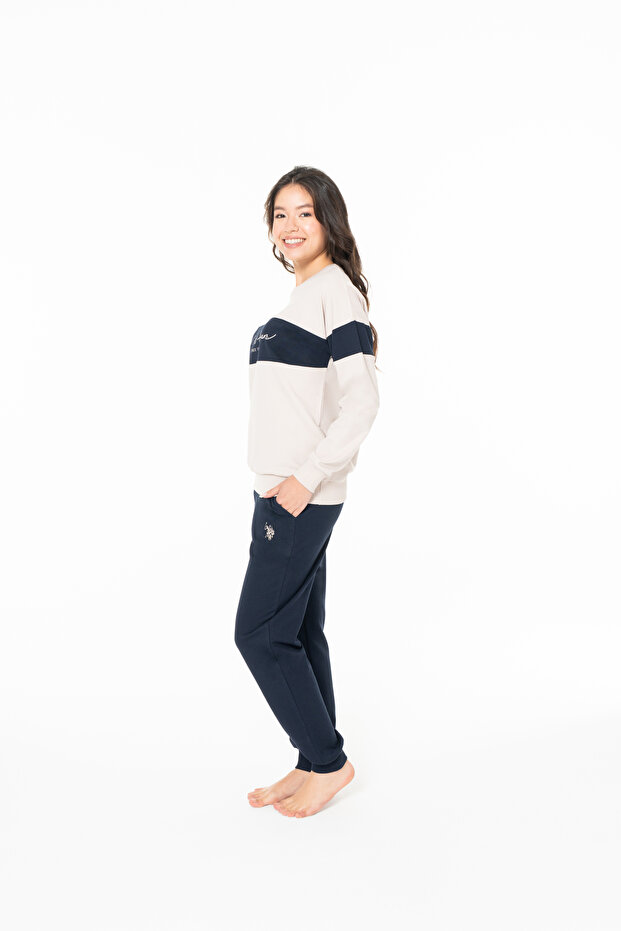 Women's Cotton Licensed Pajama Set 20122-Beige-2Xl