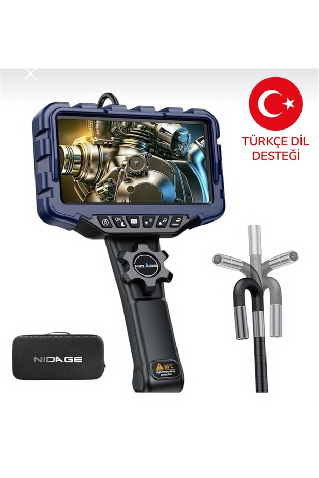 NIDAGE 210 derece 2 yönlü oynar başlıklı endoskop yılan kamera 7inch ekran boyutu, 160cm kablo