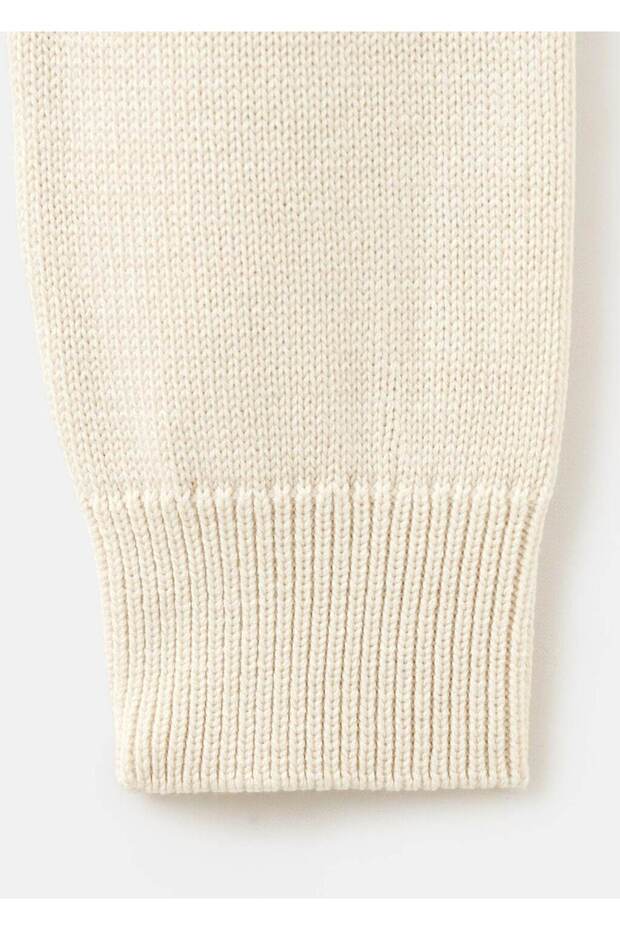 Bağ detaylı triko hırka - 5