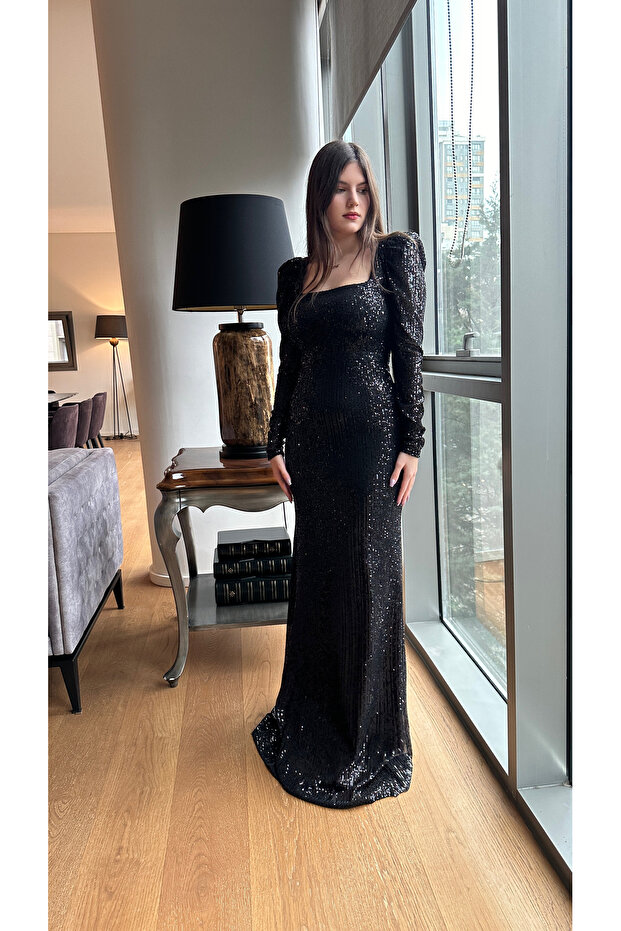 Tasarımı Payet Balık Abiye - 2