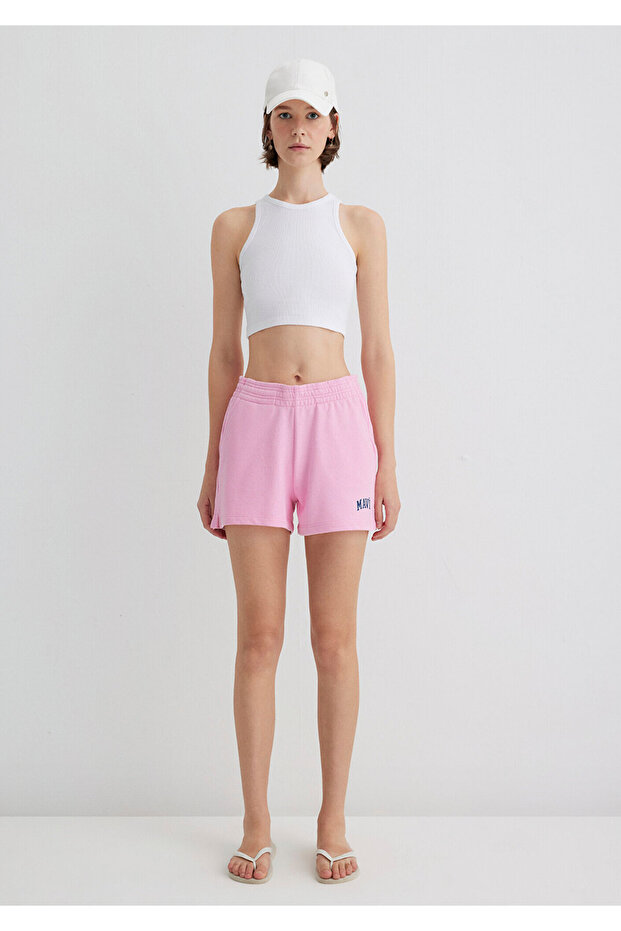 Logo Baskılı Pembe Şort 1410155-70972 - 4