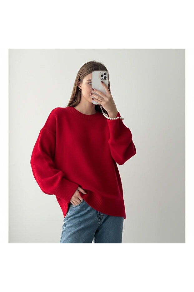 Women's Crew Neck Basic Knitwear Sweater